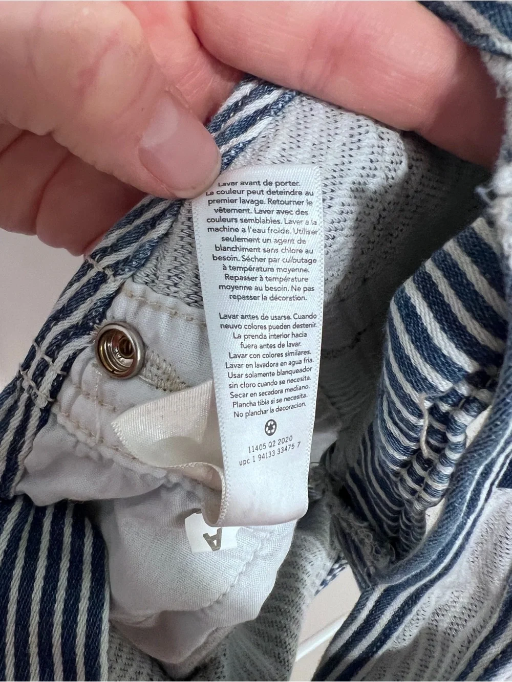 OshKosh B'gosh Blue and White Striped Kids Overalls